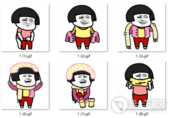 蘑菇頭穿衣表情包下載